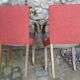 Pair of chairs bridge years 50 wood and fabric