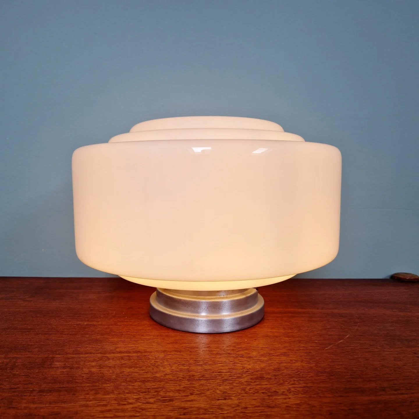 Art Deco ceiling light by Philips, white opaline, 1930.