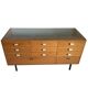 Store counter in oak and glass mid century showcase, 50 years
