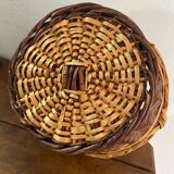 Round two-tone wicker basket from the 80s.