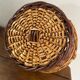 Two-tone wicker round basket from the 1980s.