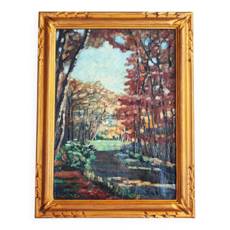 Peinture à l'huile - paysage par H. Guignabaudet