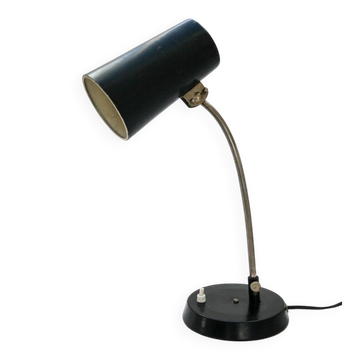 Lampe de table noire des années 60, style milieu de siècle.