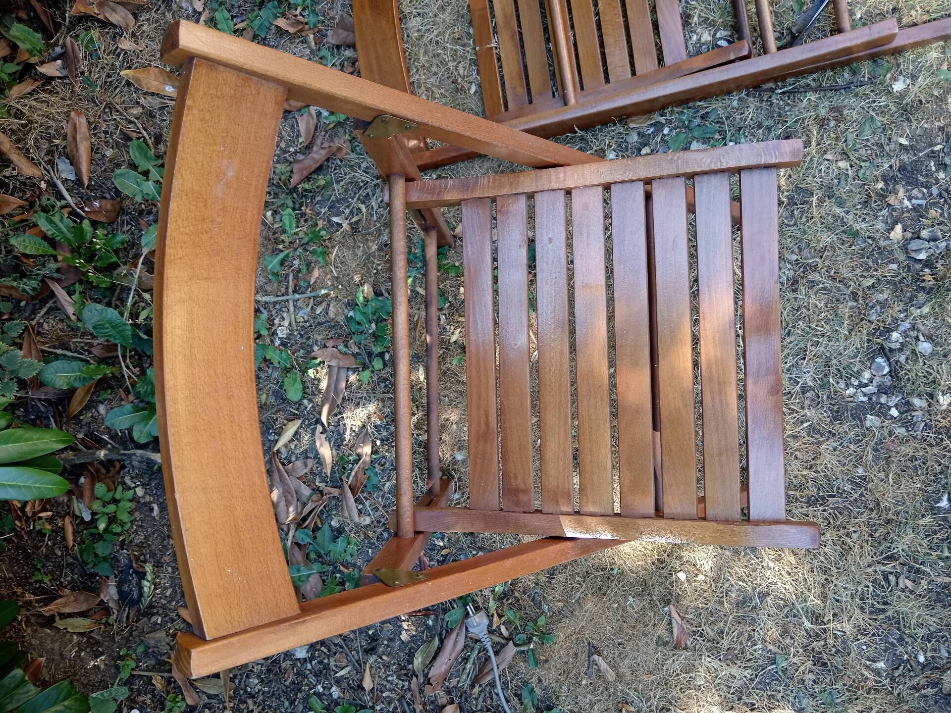 Vintage wooden folding chairs
