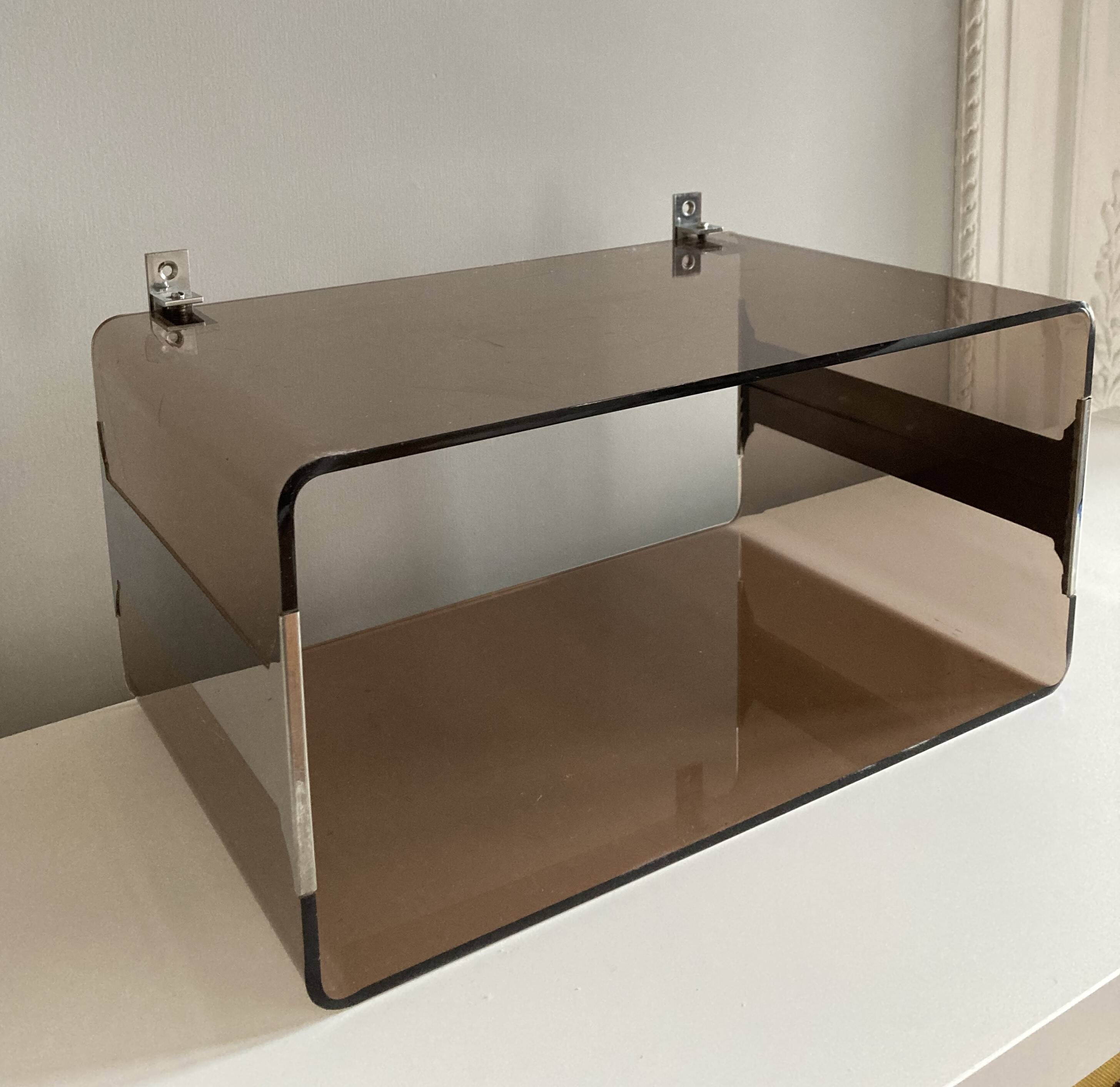 M. Dumas plexiglass and chrome shelf locker