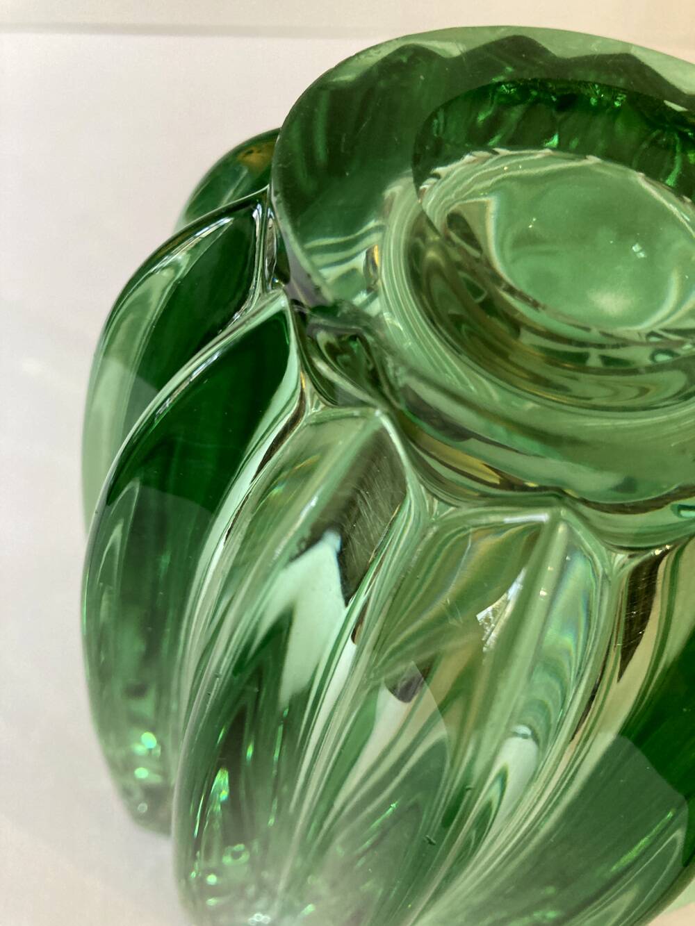 Glass vase signed Pierre D'Avesn, 1950s