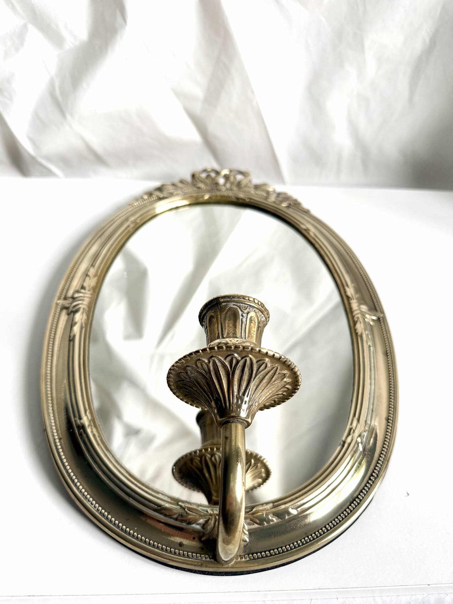 Grand porte-bougie mural vintage en miroir