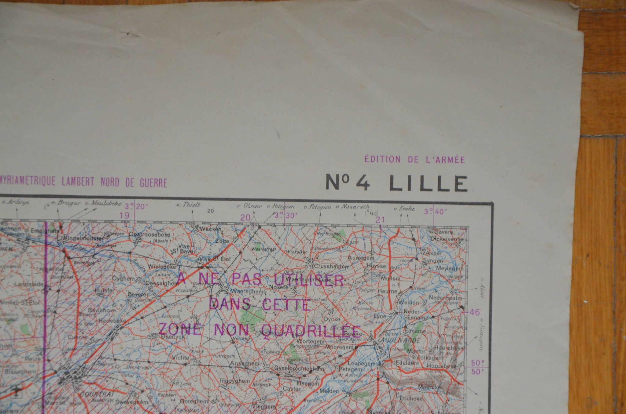 Carte n°4 Lille édition de l'armée