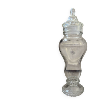 Bonbonnière en verre apothicaire vintage signée gien france