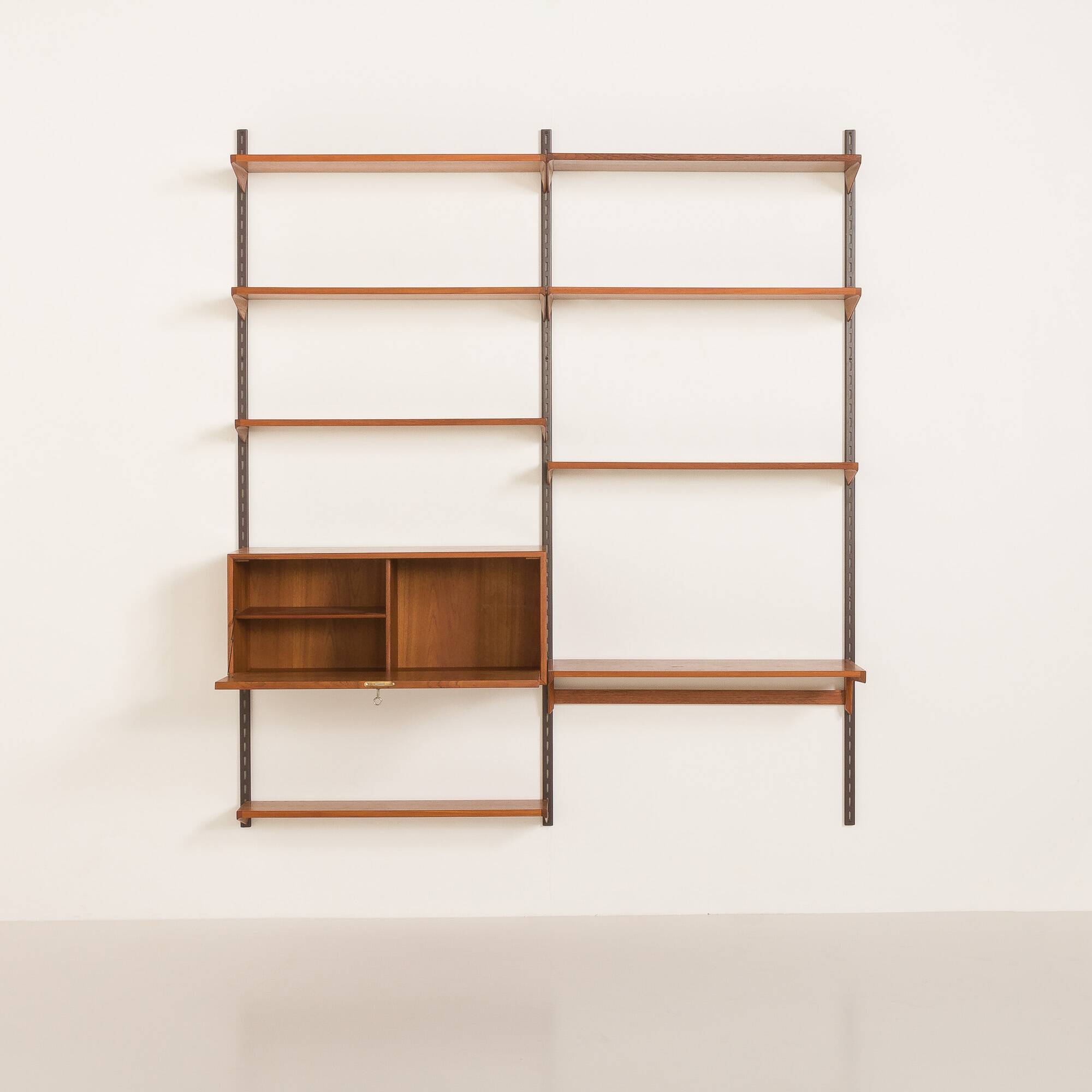 Kai Kristiansen teak wall unit with a hidden desk for FM Mobler