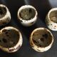 Set of 20th-century stoneware liqueur glasses