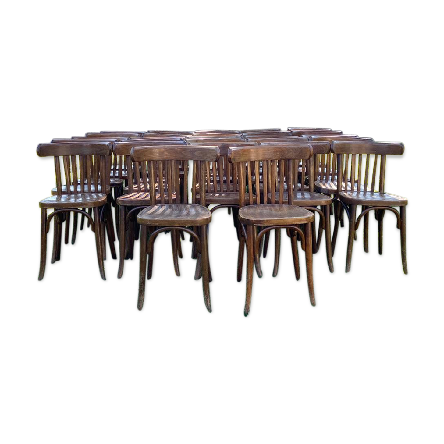 Lot of 20 old bistro chairs