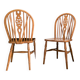 Paire de chaises vintage bois clair, dossier à barreaux, style campagne chic