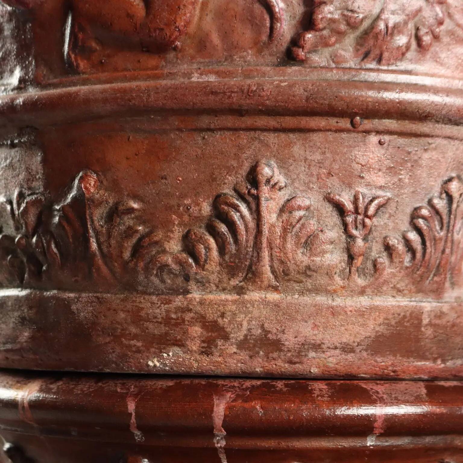 Ancient vase with terracotta stand Italy 20th Century