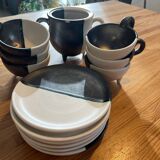 Set of 6 coffee/tea cups with sugar bowl - Vallauris