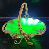 Empty pocket basket in green opaline (uranium/uraline)