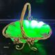 Panier vide poche en opaline verte ( uranium/ ouraline)
