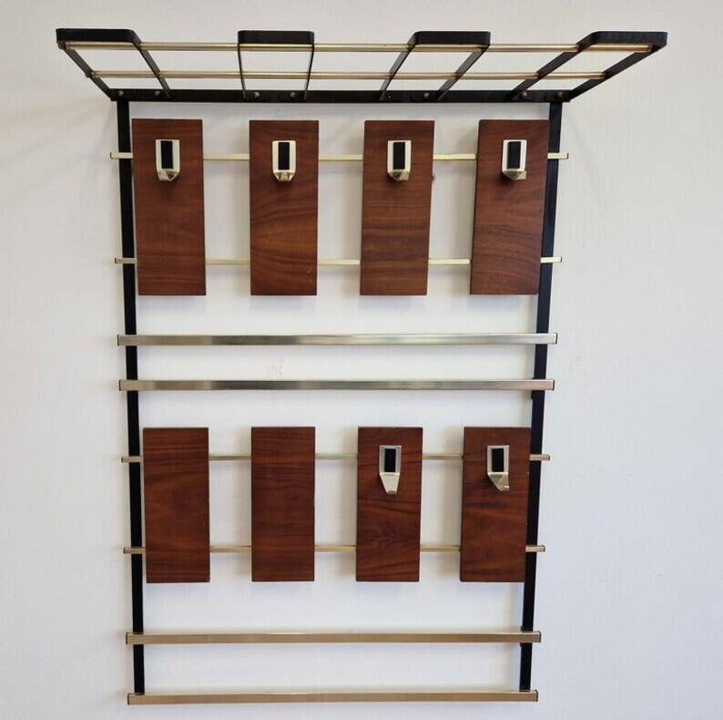 Mid-Century Rare Wall Coat Rack, Germany, 1970s