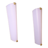 Pair of perspex wall lights with brass detail mid-century France