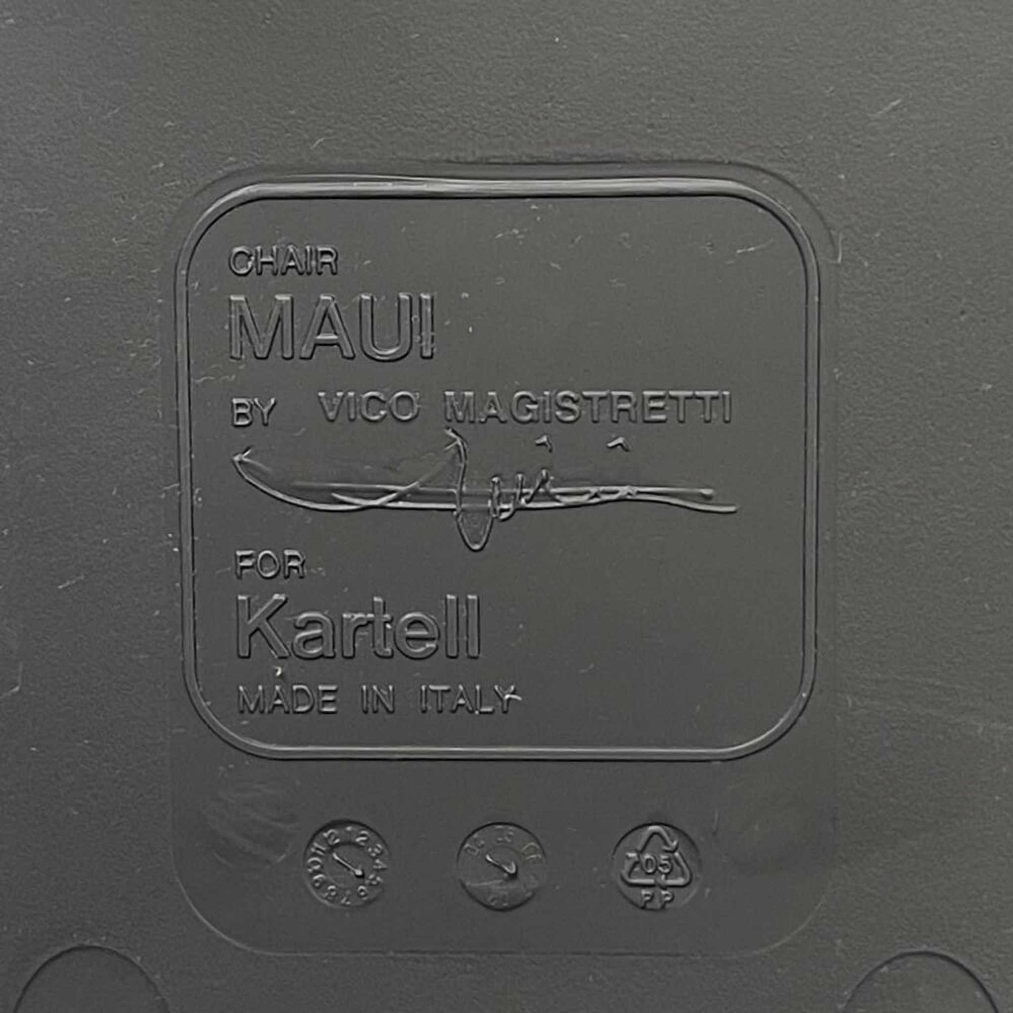 Set of 4 black Maui chairs by Magistretti for Kartell 2000s Italy
