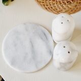 Salt and pepper on marble base