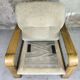 Fauteuil vintage en bois et laine