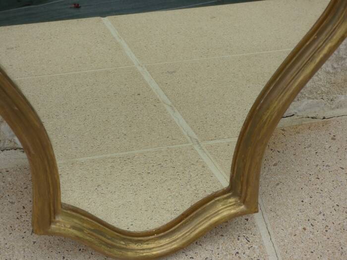 Louis XV style mirror guaranteed with water-gilded wood and gold leaf