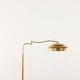 Italian swing arm brass floor lamp with marble base, 1970s