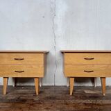 Pair of bedside tables end of vintage sofa