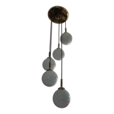 Lustre cascade de globes opaline des années 70