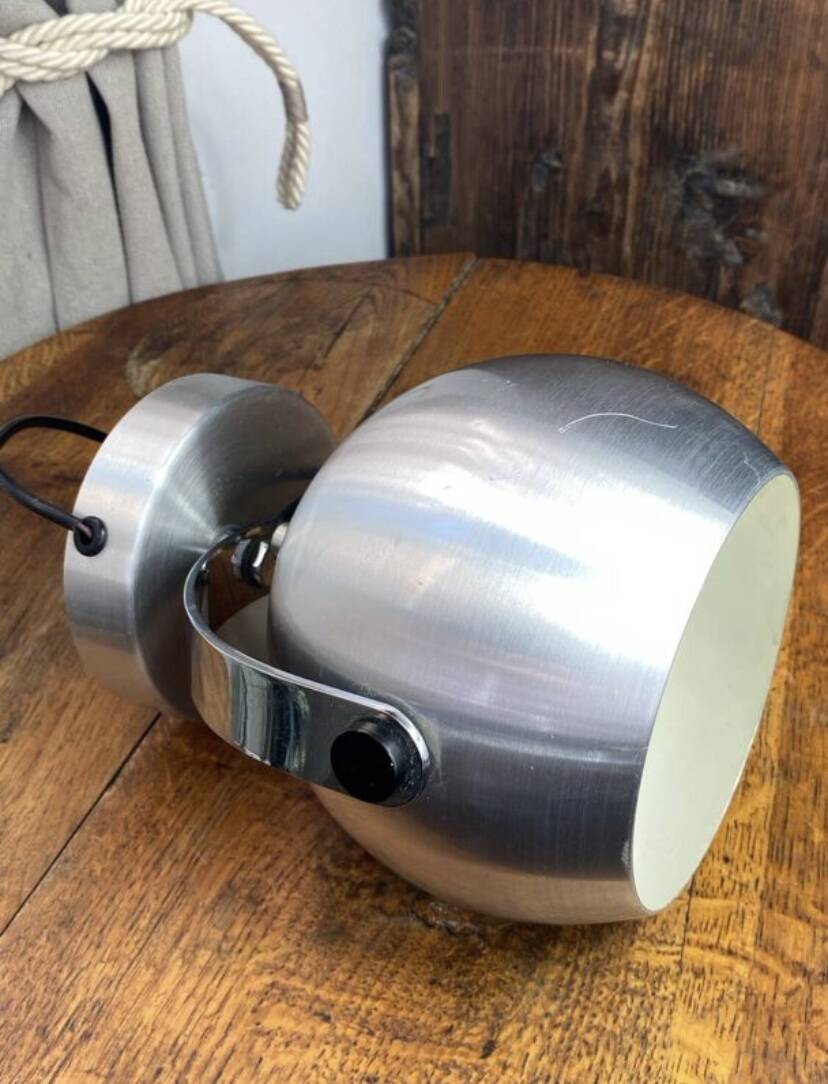 Eye Ball brushed aluminium Space Age lamp or wall light