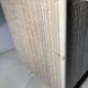 Coffre vintage tapissé, structure bois laqué blanc, années 60-70