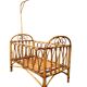 Vintage rattan baby bed 1960