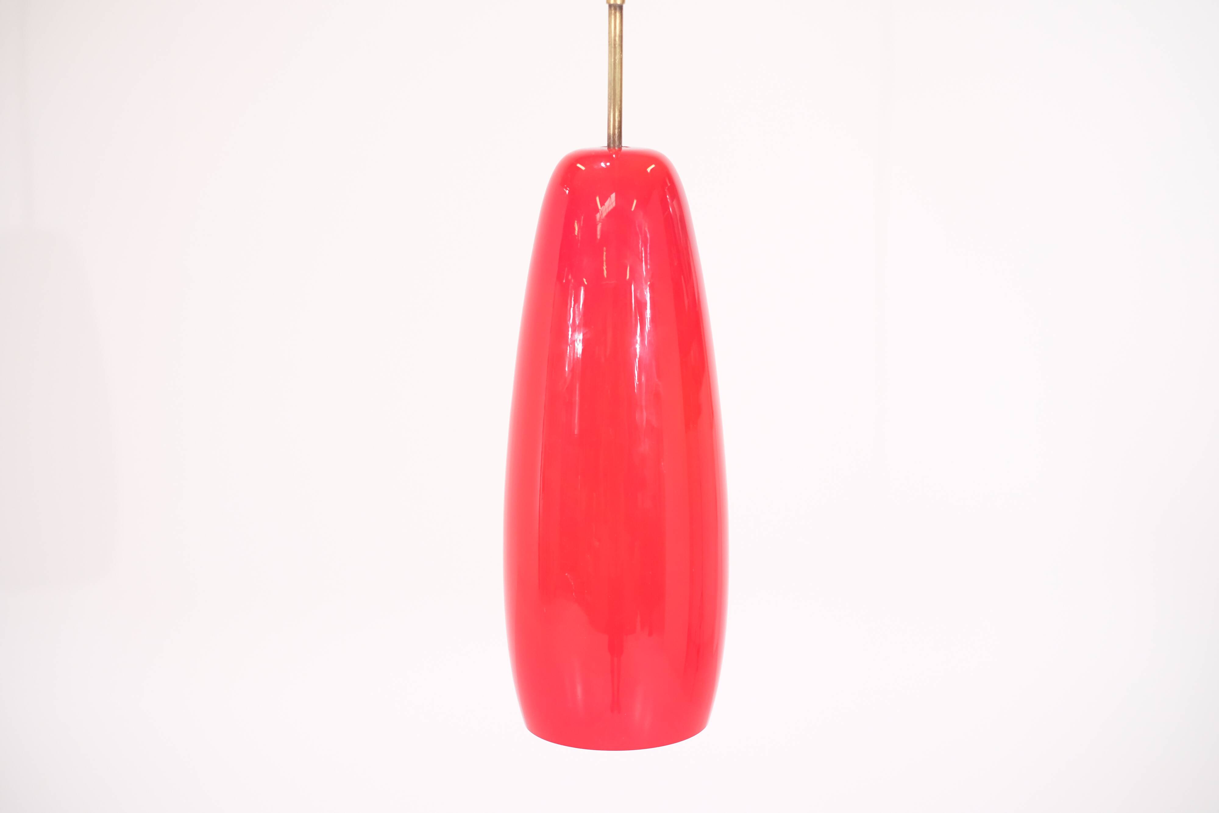 Italian lamp in red opaline - 1970s