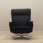 Fauteuil de bureau en cuir, design danois, années 1970, production : Danemark