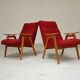 Pair of red armchairs by Jaroslav Smidek for Ton (Thonet) 60s