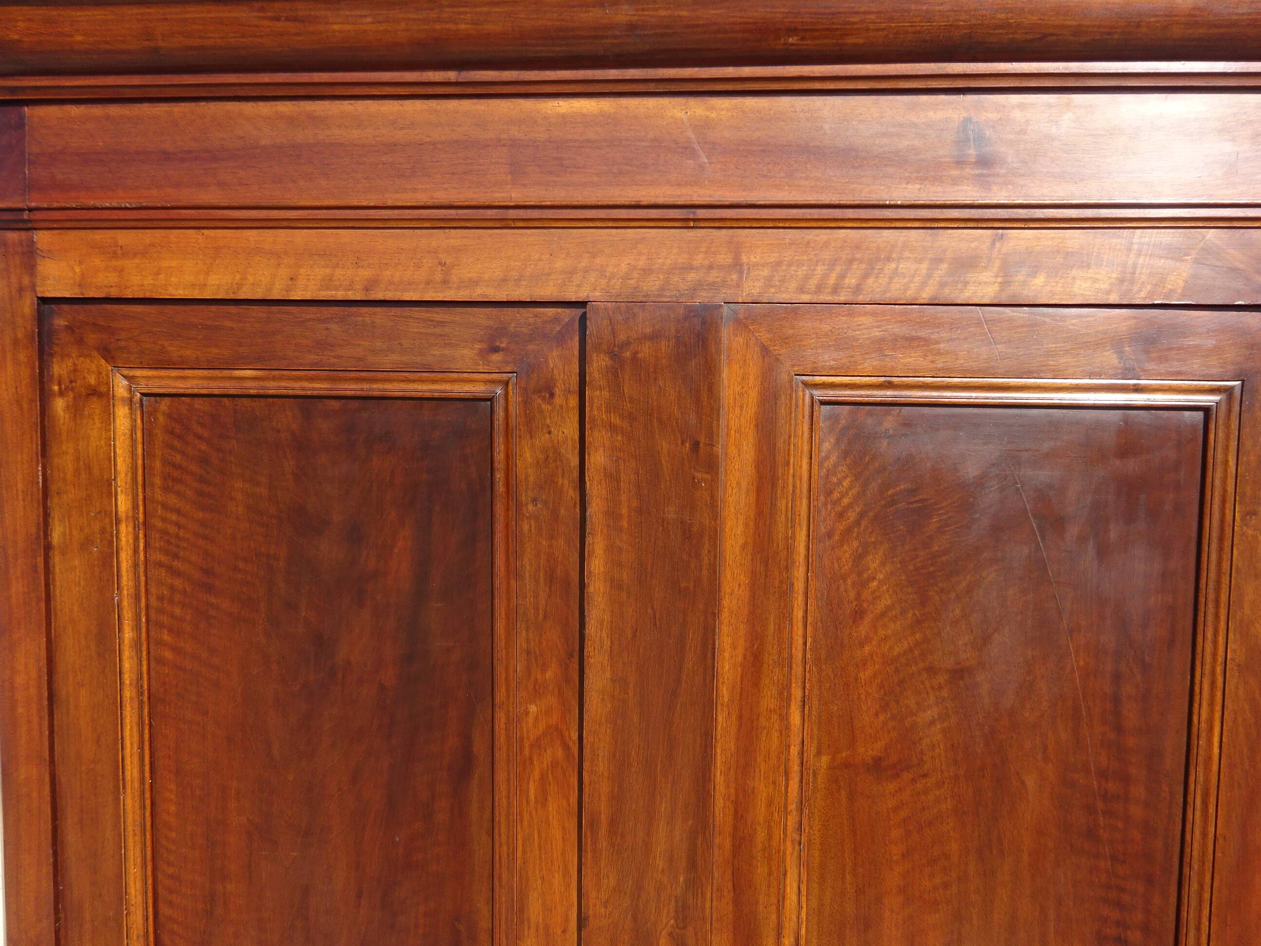 Large Louis Philippe wardrobe in solid walnut