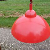 Vintage Red Metal Pendant Light