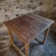 Table de ferme française ancienne en chêne avec tiroir latéral