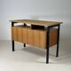 Vintage oak and black wood desk from the 60s