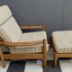 High back relax chair with hocker 1960s by Tarm Stole Denmark