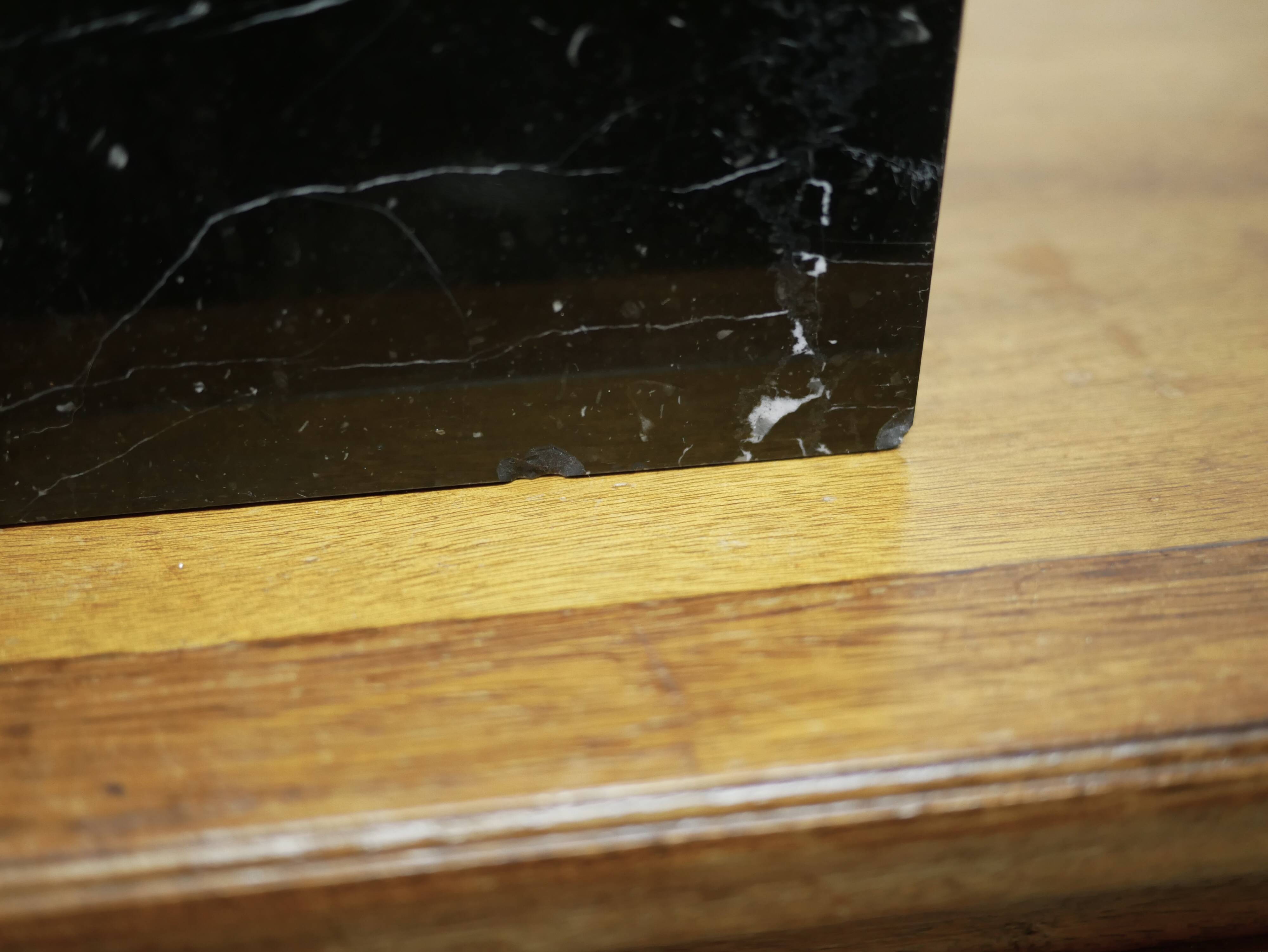 Buddha head sculpture, marble base