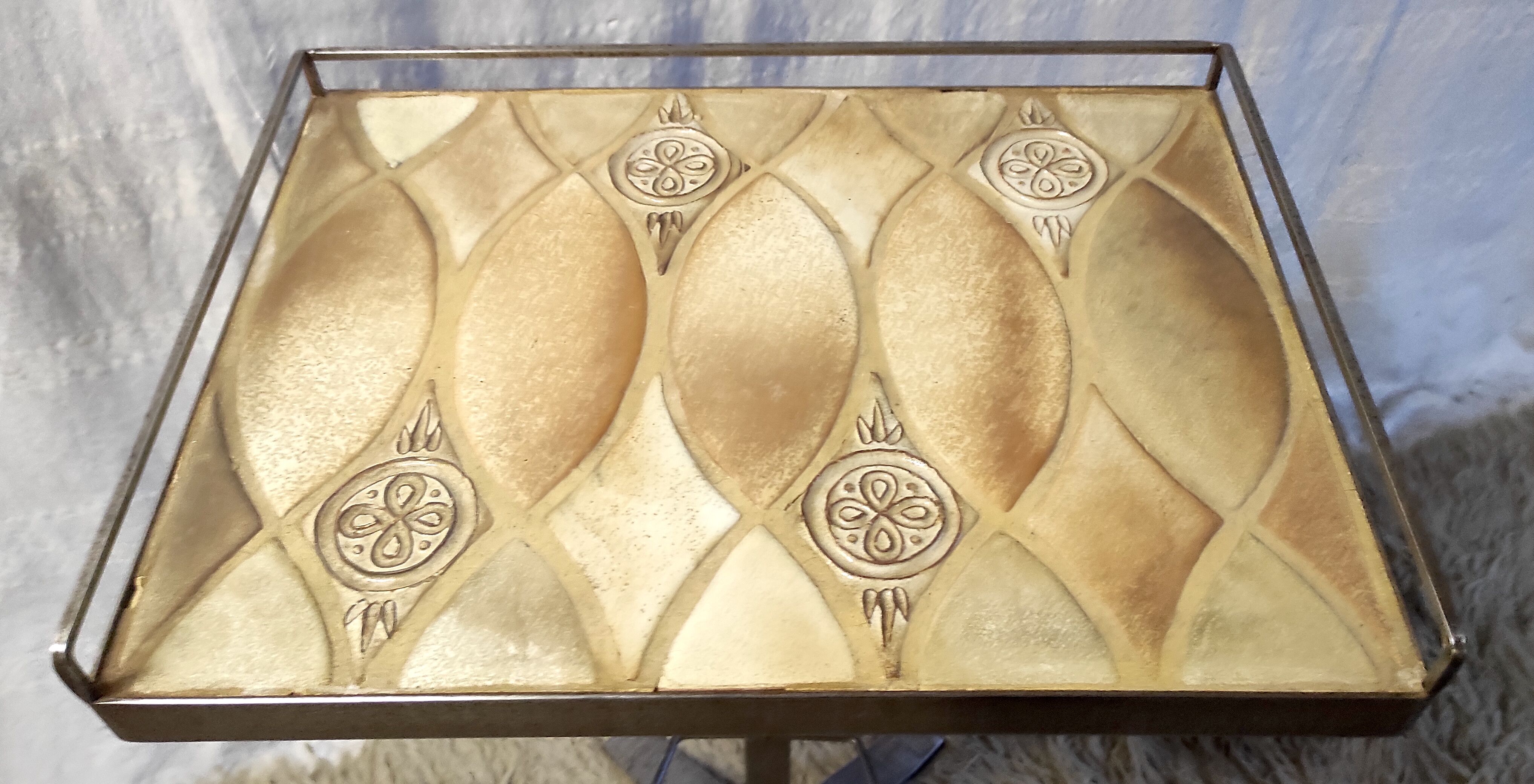 Steel and ceramic side table 70s