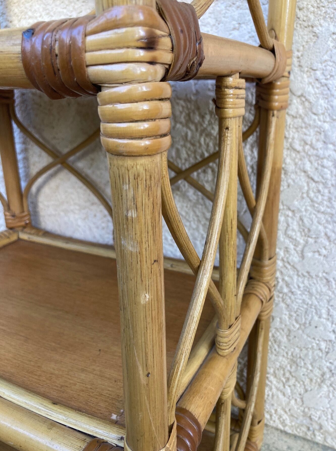 Vintage rattan shelf