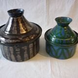 29 cm enamelled copper vase