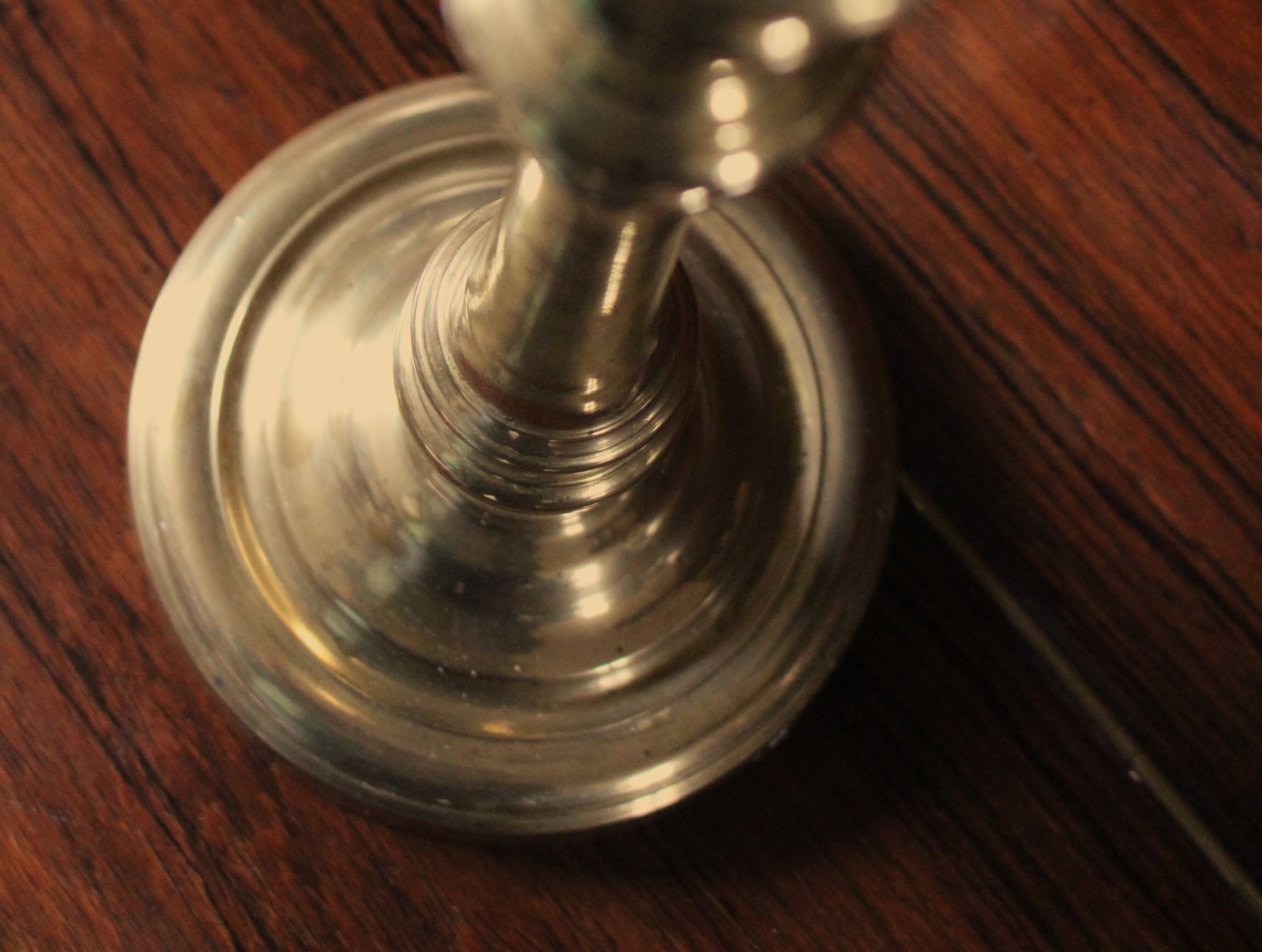 Large brass torch candle holder