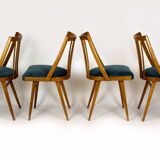 Restored Oak Dining Chairs from Interier Praha, 1960s, Set of 4