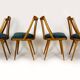 Restored Oak Dining Chairs from Interier Praha, 1960s, Set of 4
