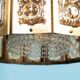 Vintage glass suspension, Danish design, mid-century hanging.