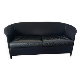Contemporary leather and fabric sofa. Aura model. Designer Paolo Piva. Constructor Wittmann